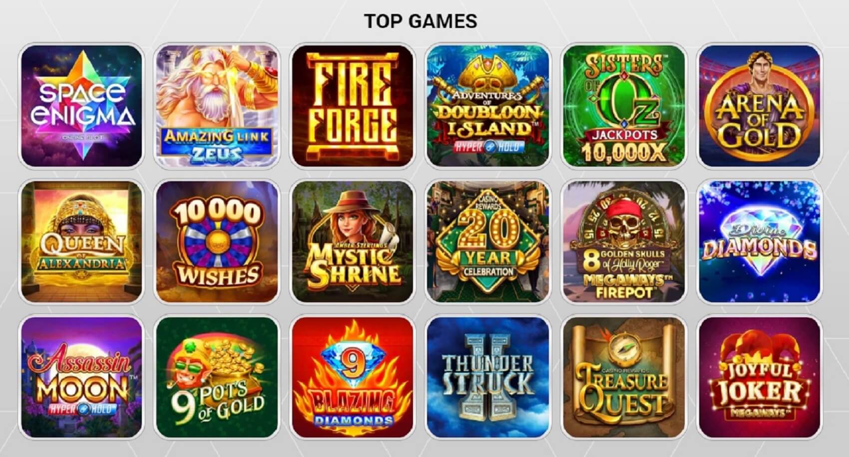 zodiac casino gry kasynowe screenshot
